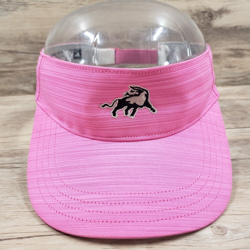 The Bull at Pinehurst Farms Visor Cap Hat Adidas Golf Strap Back Pink Adjustable